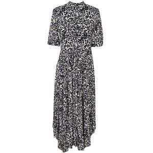 WHISTLES MIDI Dress Cheetah Animal Print Pleated Asymmetrical Whimsical, Size 6